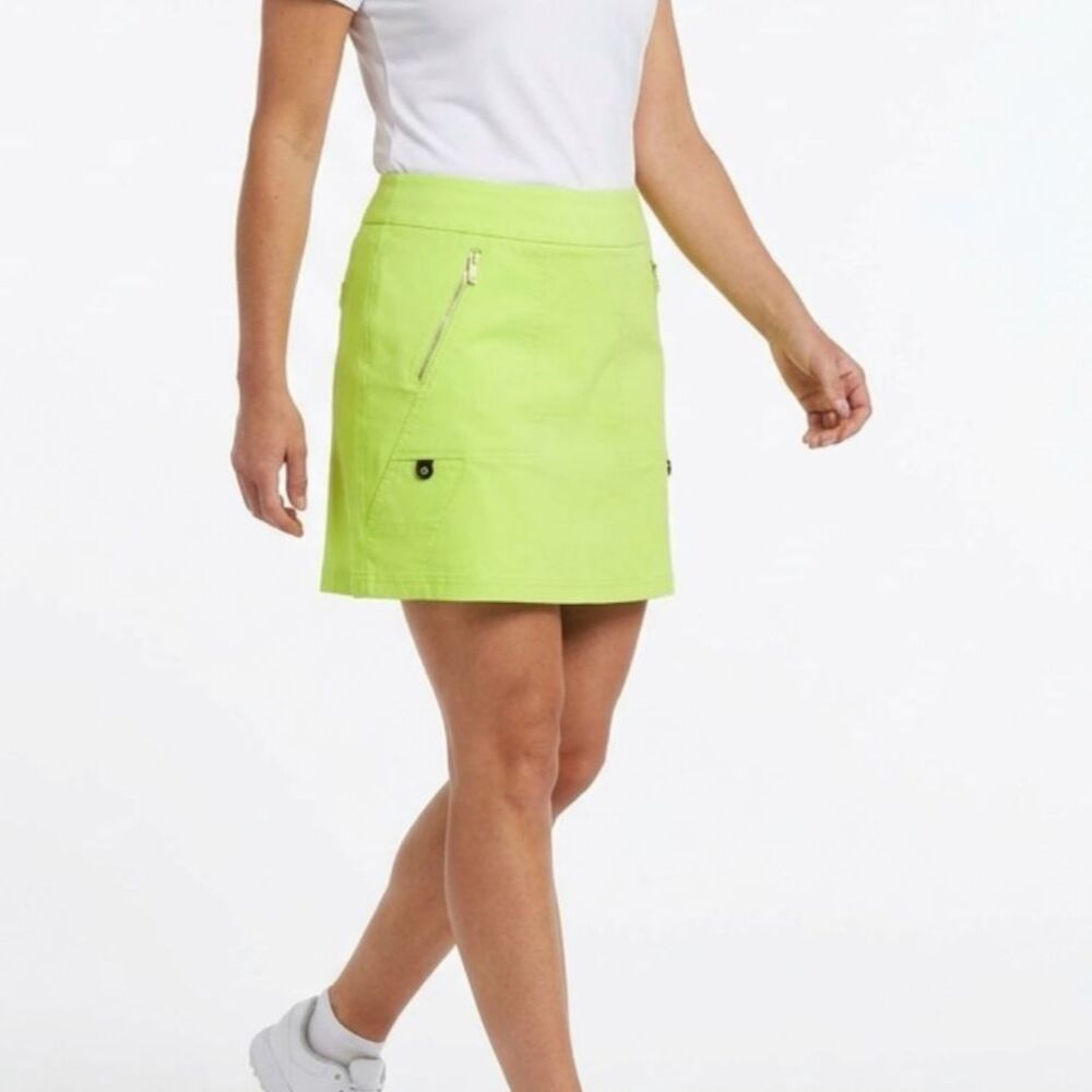 Jamie Sadock Neon Lime Green Elegante Golf Skort Size 18 Plus Stretch